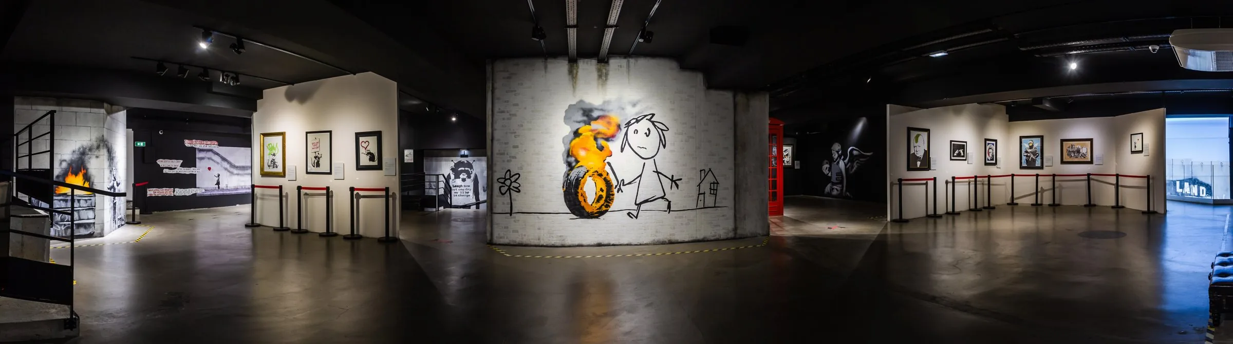 Panorama du rez-de-chaussée du Musée Banksy